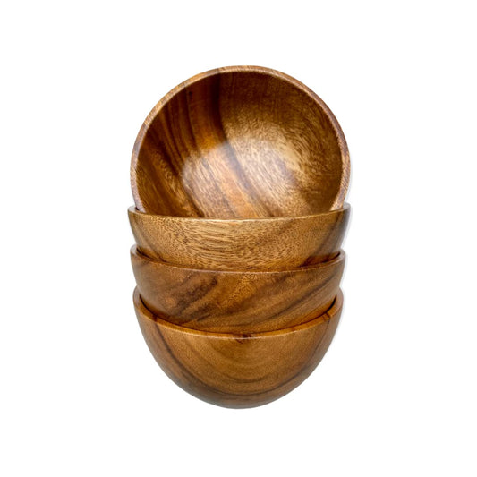 WRIGHTMART Acacia Wood Bowls, Set of 4,