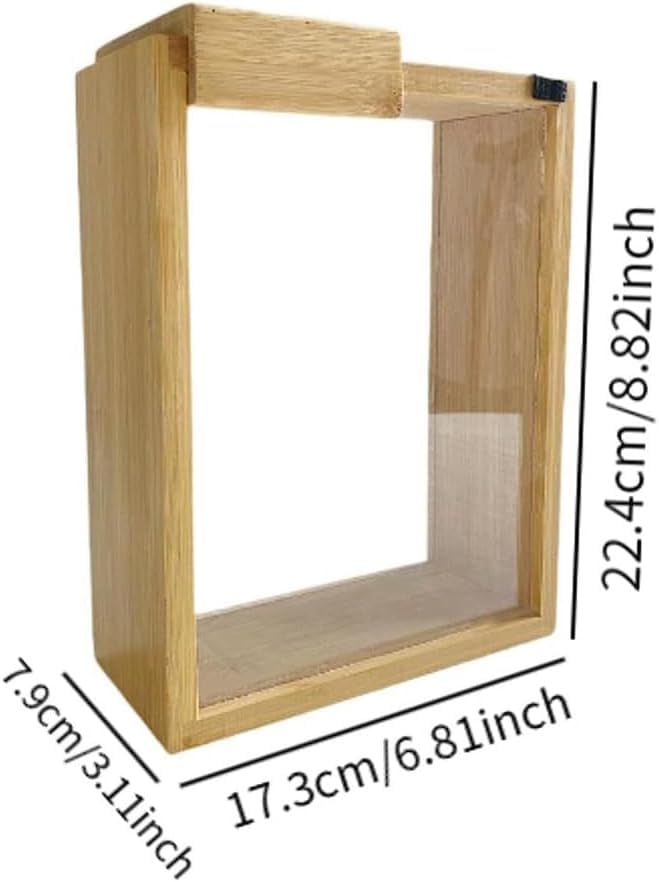 Wooden Cereal Storage Box, Clear Food Storage Box with Lid,