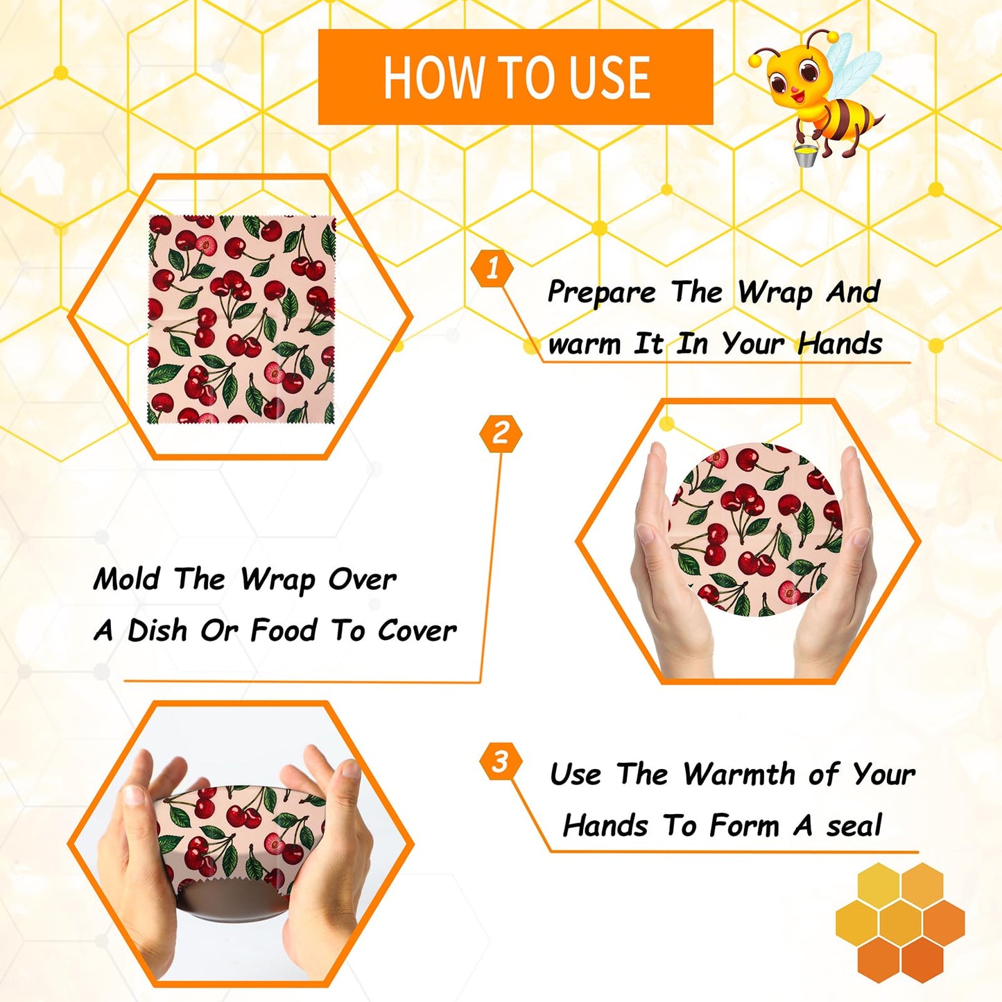 Reusable Beeswax Wrap, 11 Pack Eco-Friendly Beeswax Wraps For Food, Organic