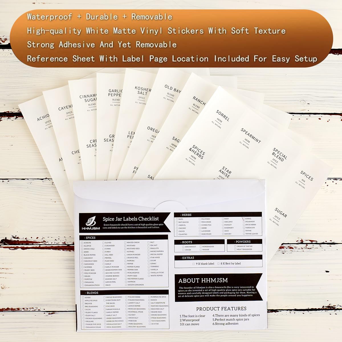 HHMJSM 6 Pcs Square Glass Jar with Bamboo Lid and Spoon