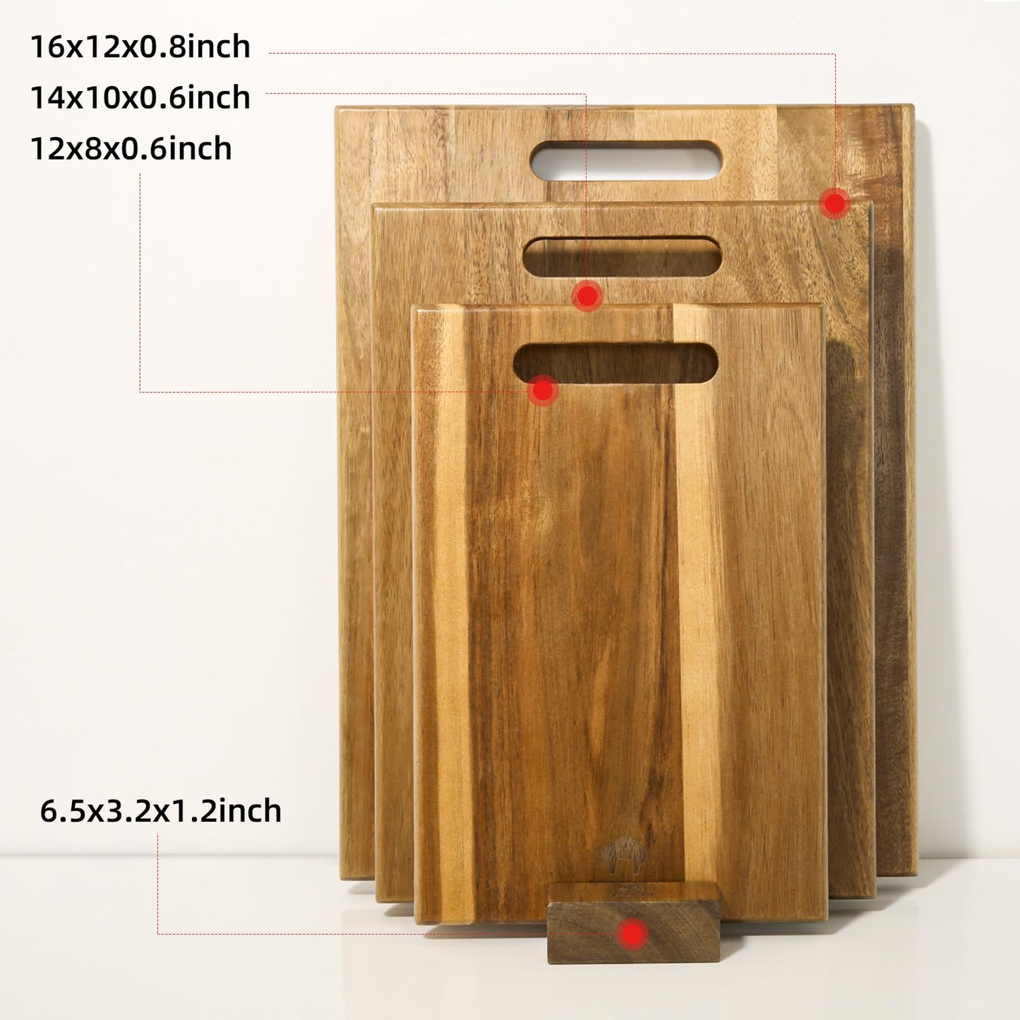 Wood Cutting Boards Set of 3 PCS for Kitchen,