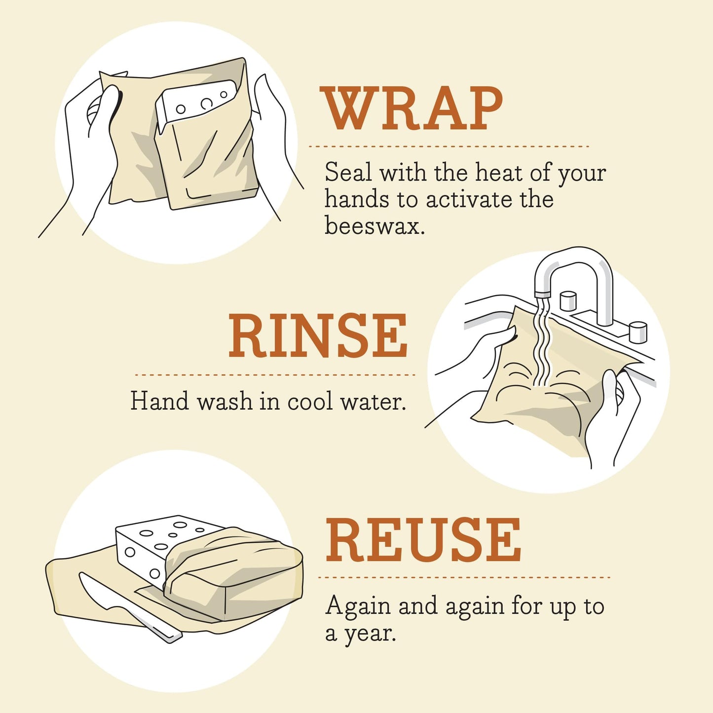 Bee's Wrap Beeswax Wraps for Food - Made in USA Reusable