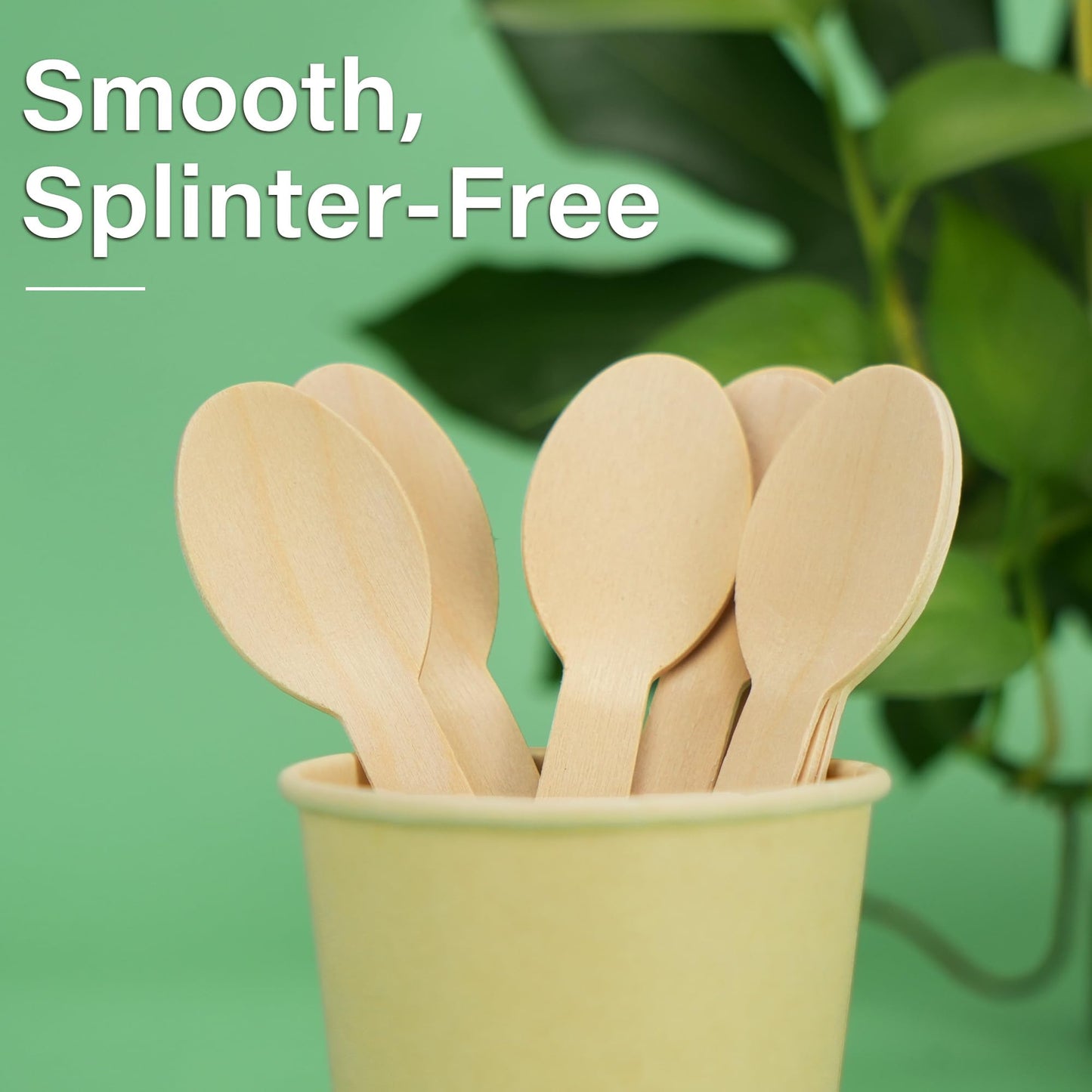 LotFancy Disposable Wooden Spoons, 100Pcs 6.25 inch