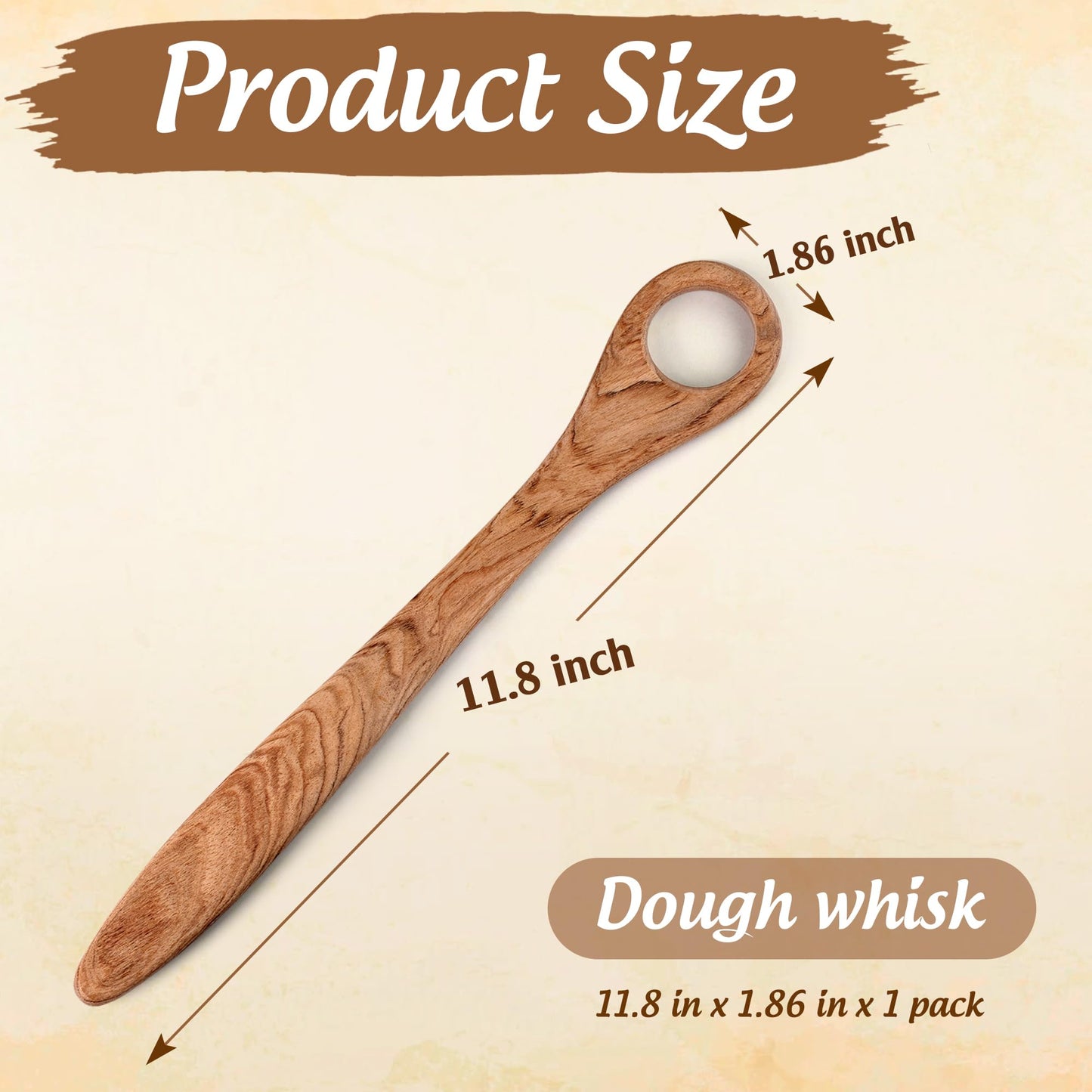 Vtuna Wooden Danish Dough Whisk
