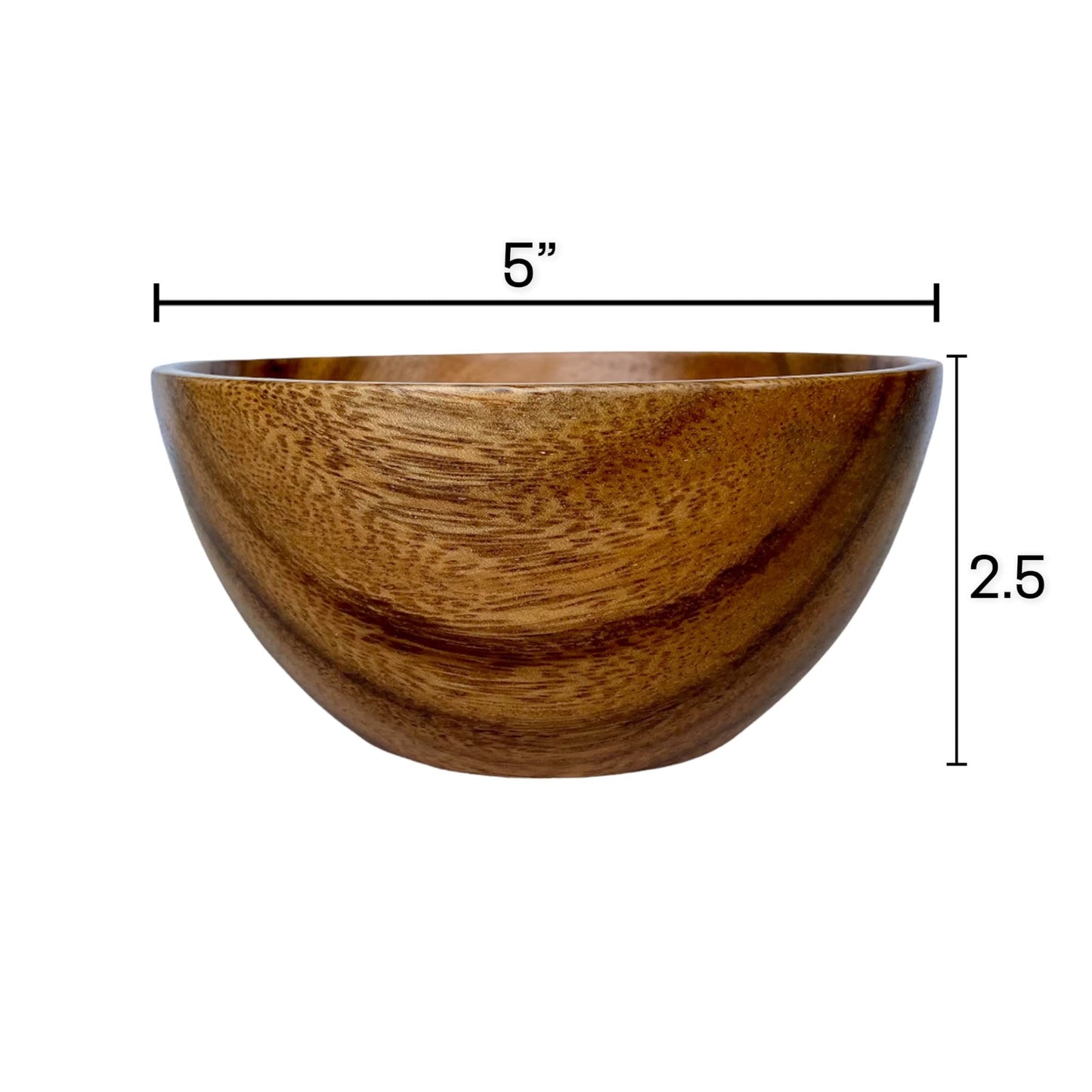 WRIGHTMART Acacia Wood Bowls, Set of 4,