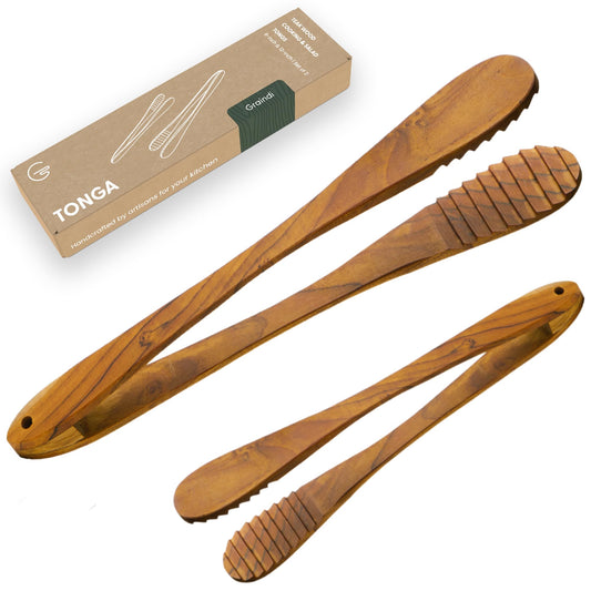 Teak Wood Tongs for Cooking & Salad Serving