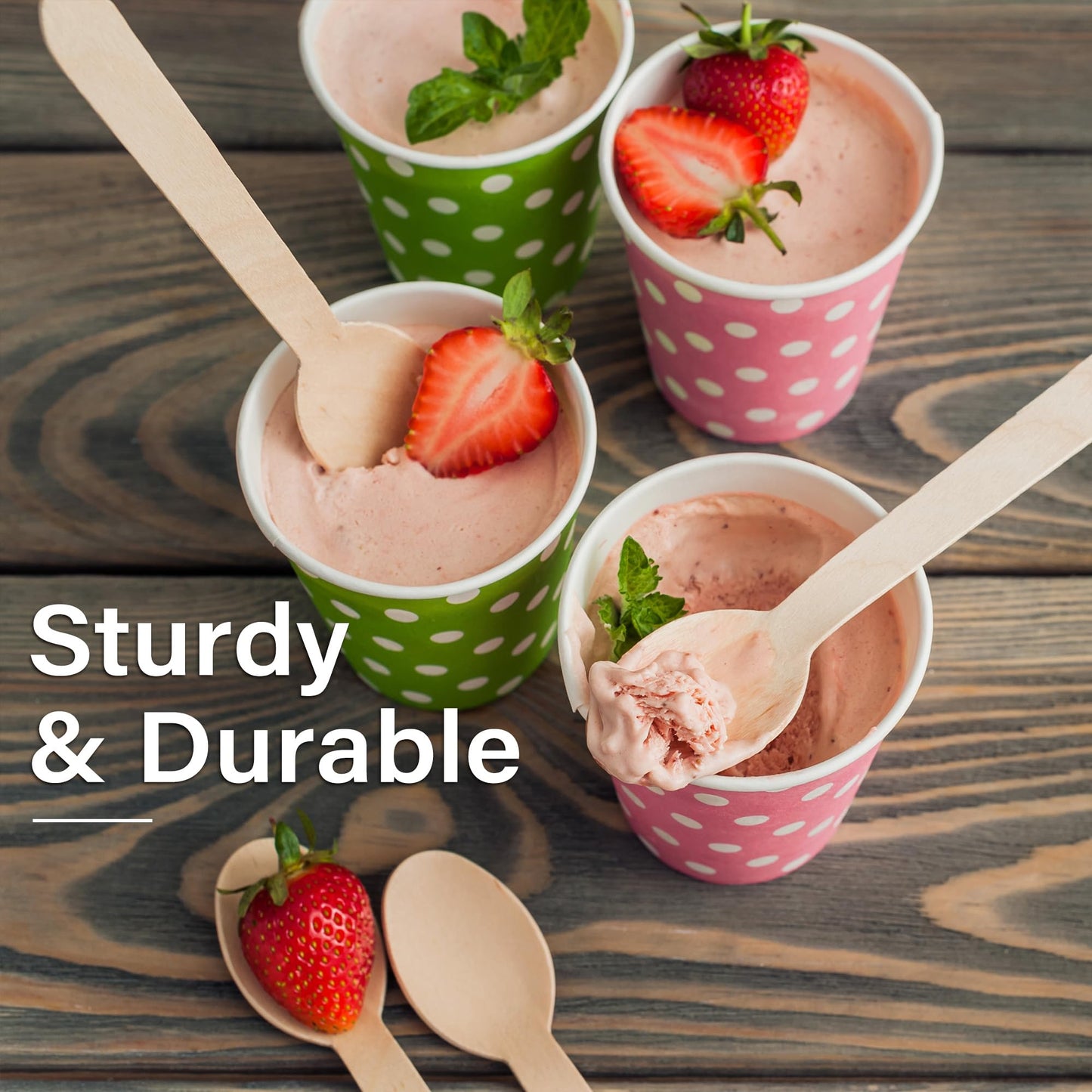 LotFancy Disposable Wooden Spoons, 100Pcs 6.25 inch