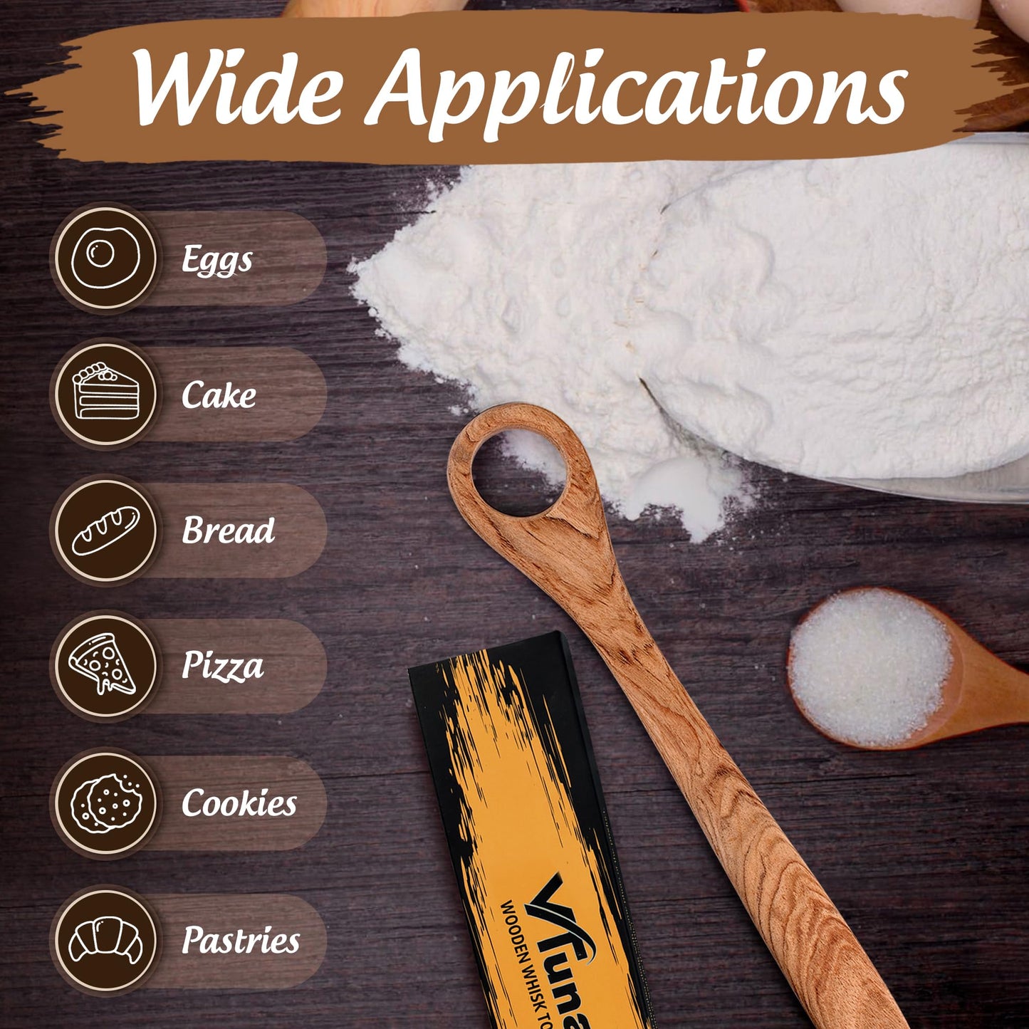 Vtuna Wooden Danish Dough Whisk