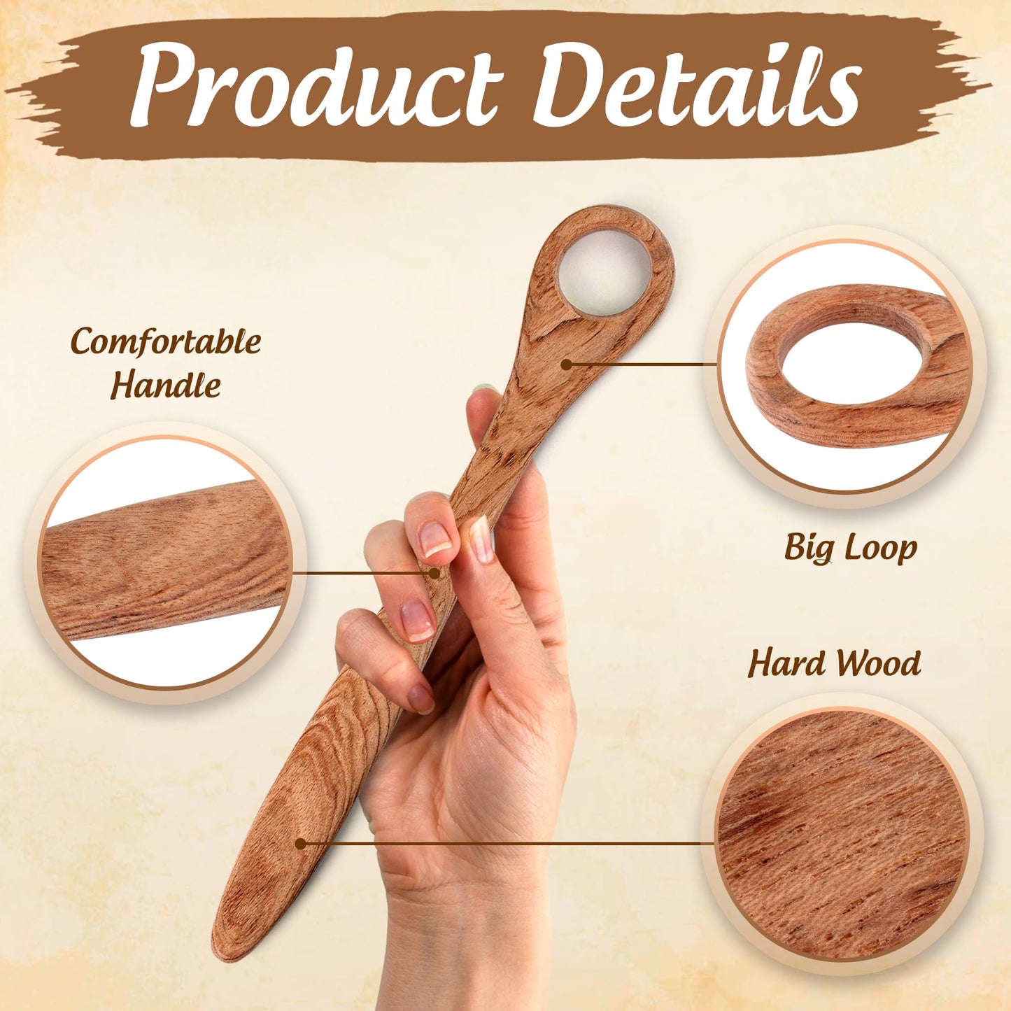 Vtuna Wooden Danish Dough Whisk