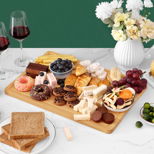 Homaxy Extra Large Organic Bamboo Cutting Boards for Kitchen, 18"x12"