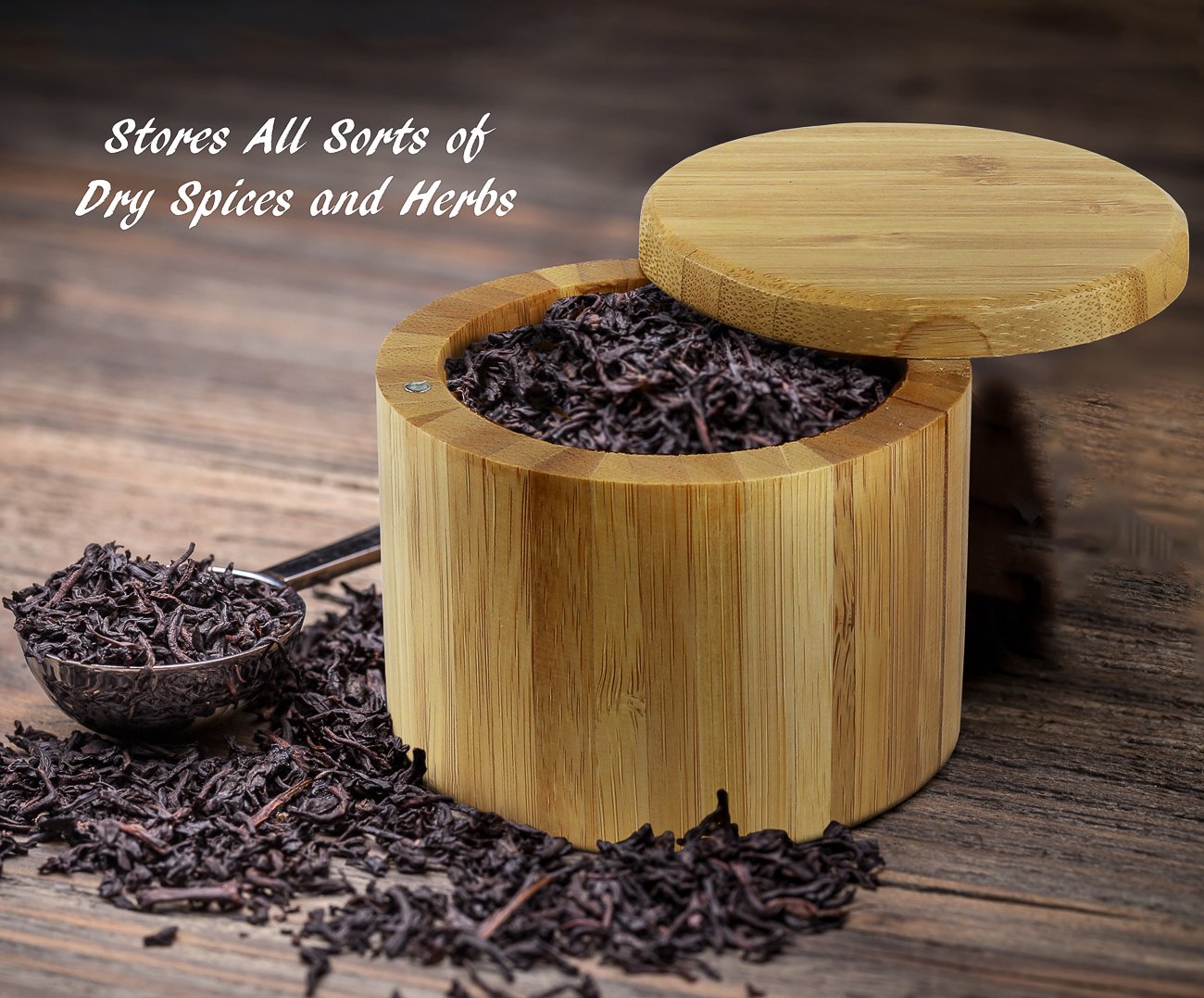 Estilo 2 pc Premium Bamboo Salt and Pepper Bowls,