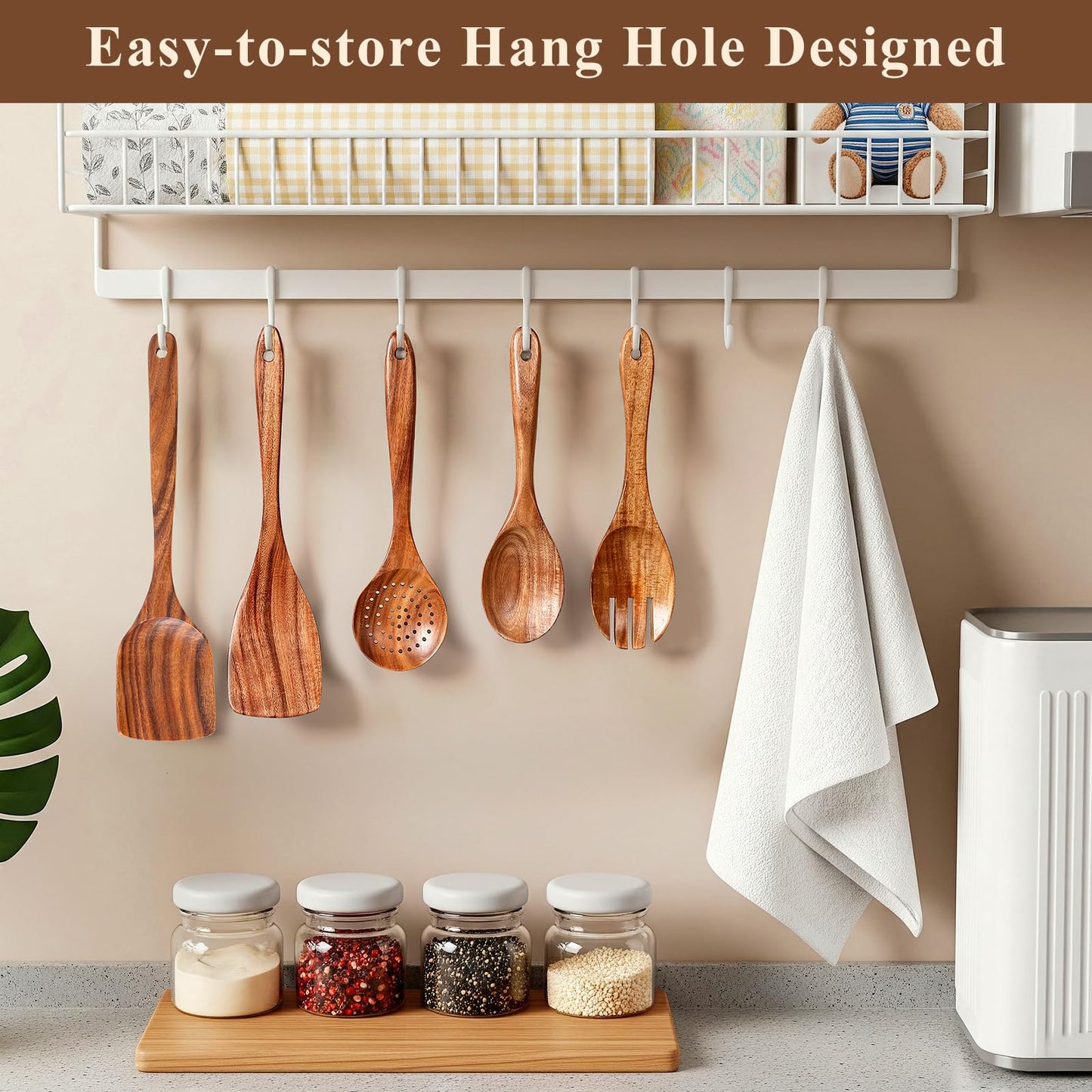 12 Pcs Nonstick Wooden Cooking Spoons