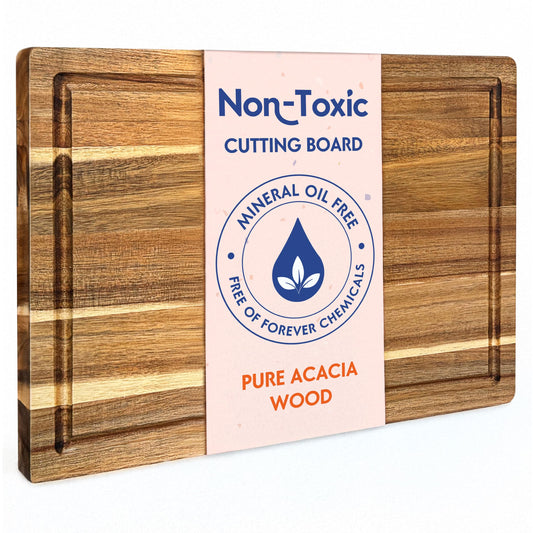 Non Toxic Wood Cutting Board - Conditioned with Natural Beeswax Flaxseed & Lemon Oil