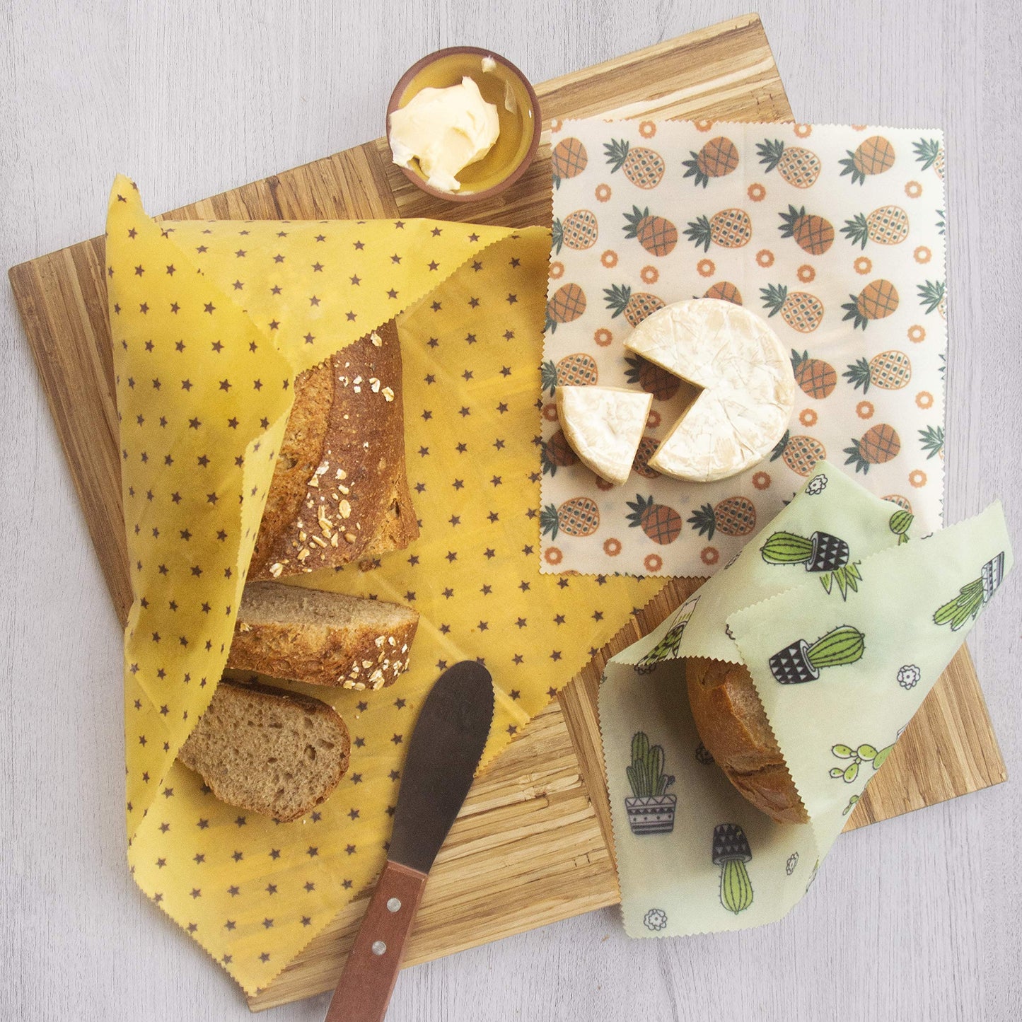 Trifecta Living Co. Versatile Beeswax Wraps,Set of 7-Fresh Food Keeper, Durable & Easily Cleaned, Sustainable