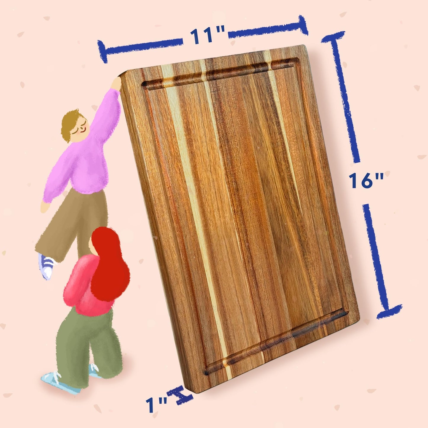 Non Toxic Wood Cutting Board - Conditioned with Natural Beeswax Flaxseed & Lemon Oil