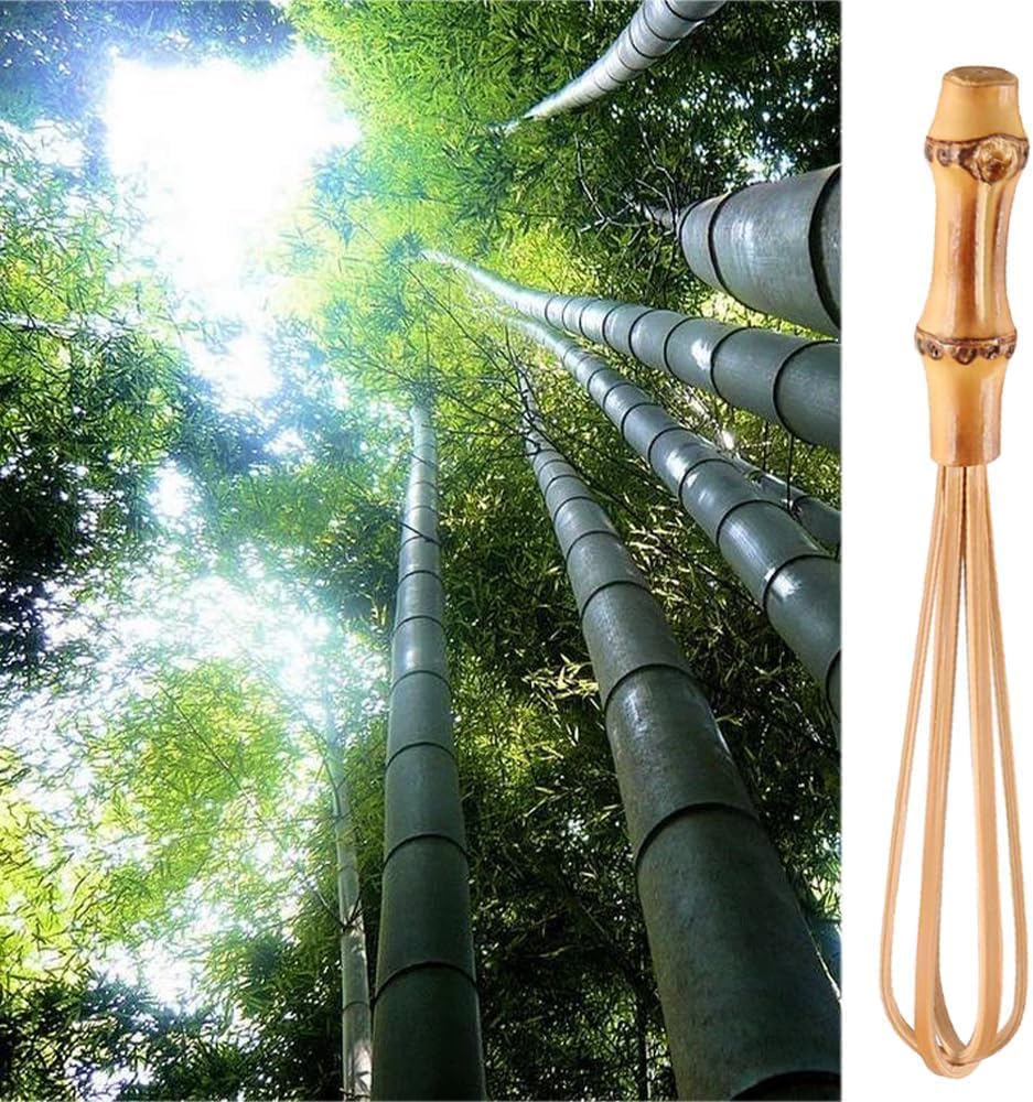 Handmade Wood Whisks for Cooking - 5.7In Natural Bamboo Whisk,