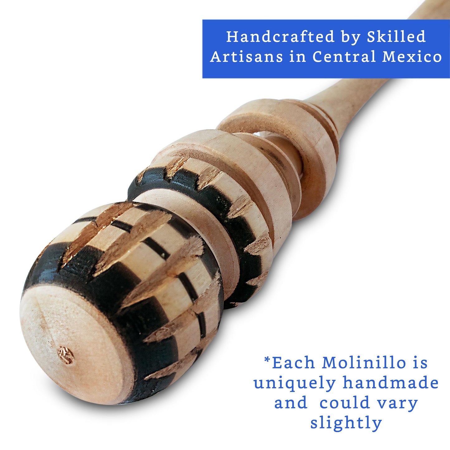 Authentic Artisanal Molinillo Hot Chocolate Frother - Handmade Wooden Whisk
