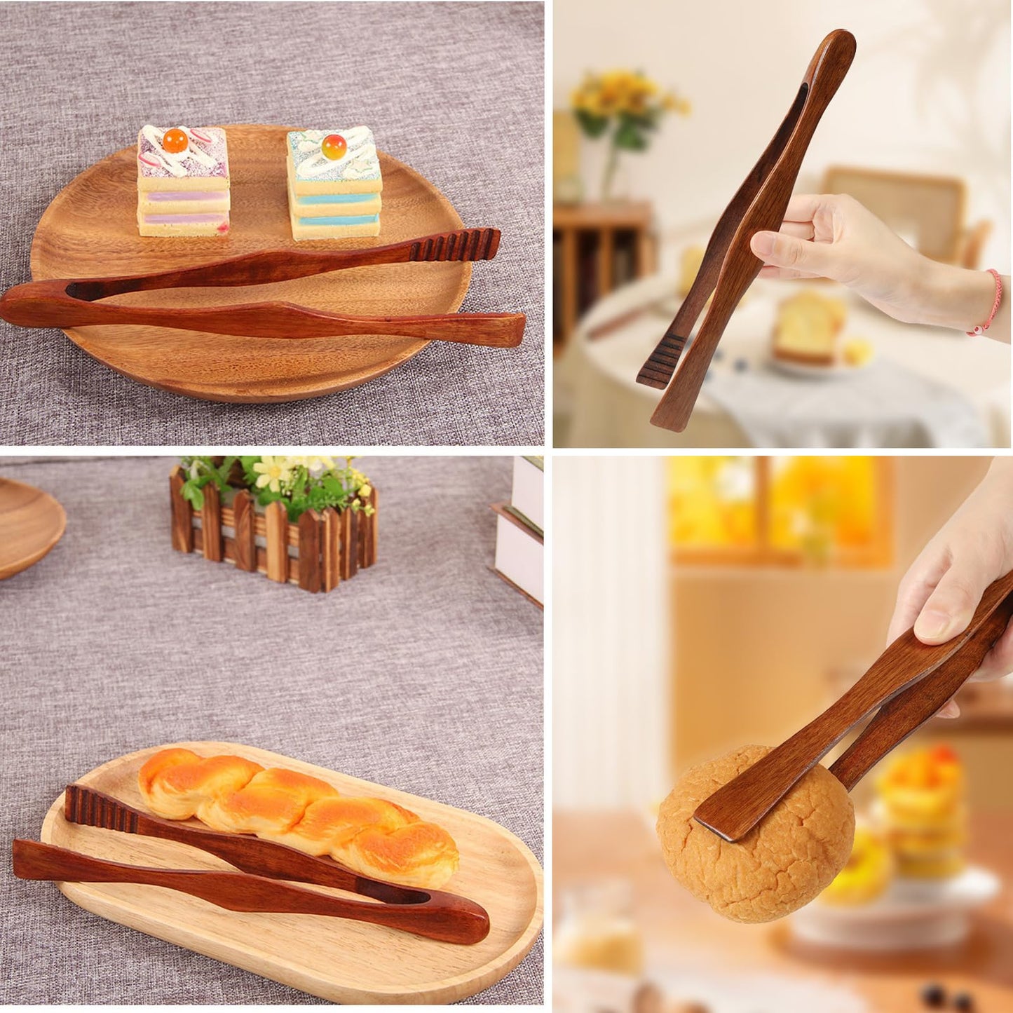 Essential Wooden Spatula Tong Set for Kitchens