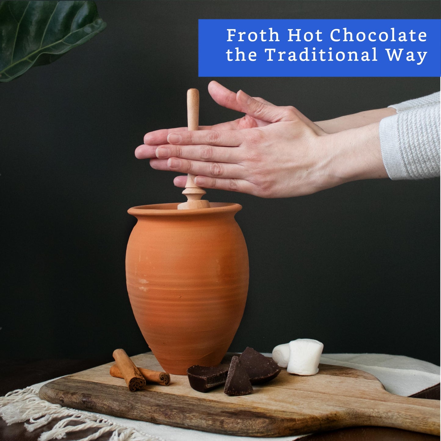 Authentic Artisanal Molinillo Hot Chocolate Frother - Handmade Wooden Whisk