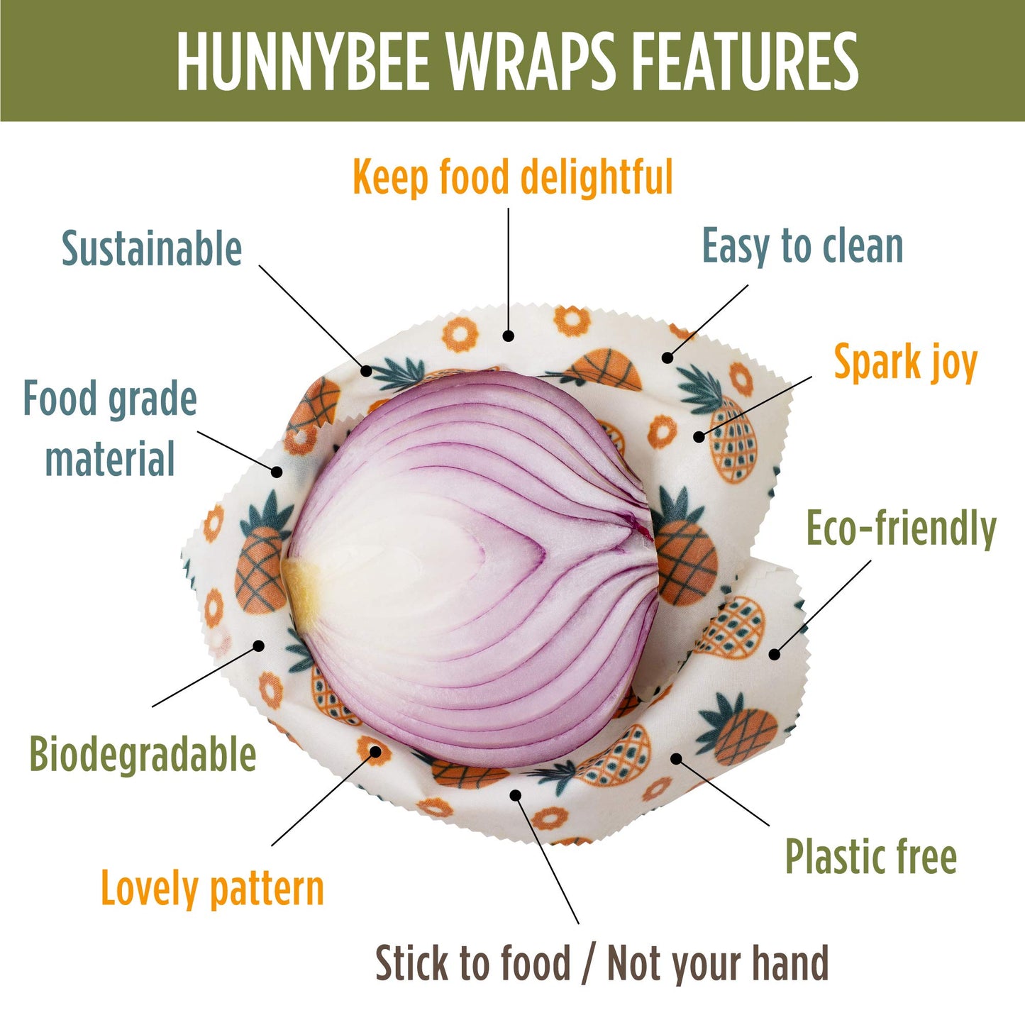 Trifecta Living Co. Versatile Beeswax Wraps,Set of 7-Fresh Food Keeper, Durable & Easily Cleaned, Sustainable