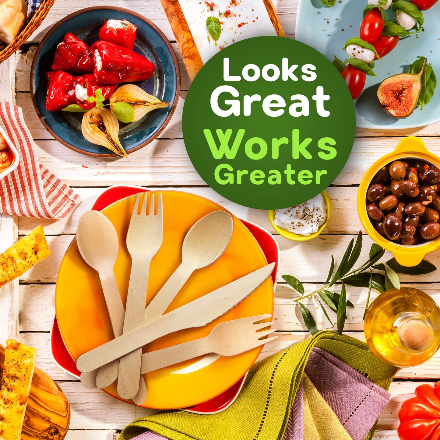 Disposable Wooden Spoon Set - 300 Count
