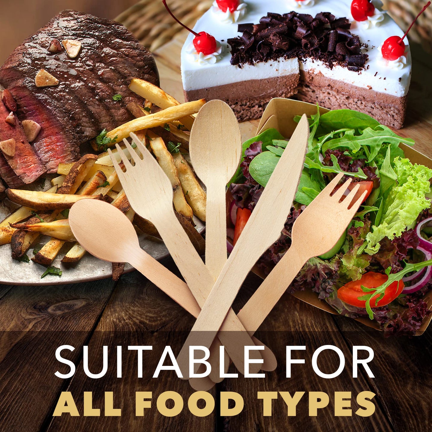 Disposable Wooden Spoon Set - 300 Count